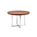 Table ronde en bois avec piètement en métal moderne