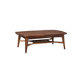 Table basse en bois massif avec design épuré et fonctionnalité intégrée