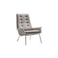 Fauteuil moderne en tissu avec dossier haut et structure en métal