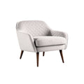 Fauteuil Moderne en Tissu Beige avec Jambes en Bois