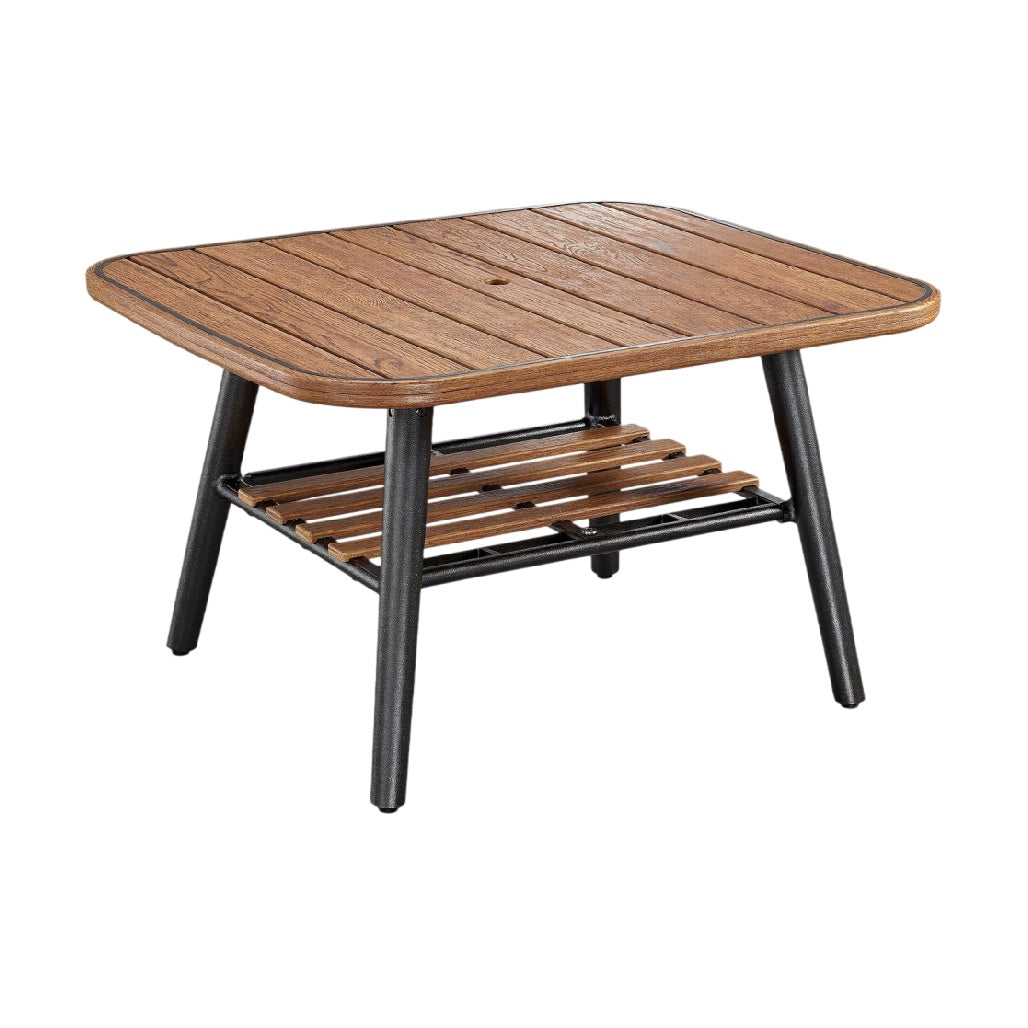 Table basse en bois avec support en métal